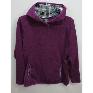 Eddie Bauer Fleece jacket Outdoor Hike Hooded Coat Pullover Purple